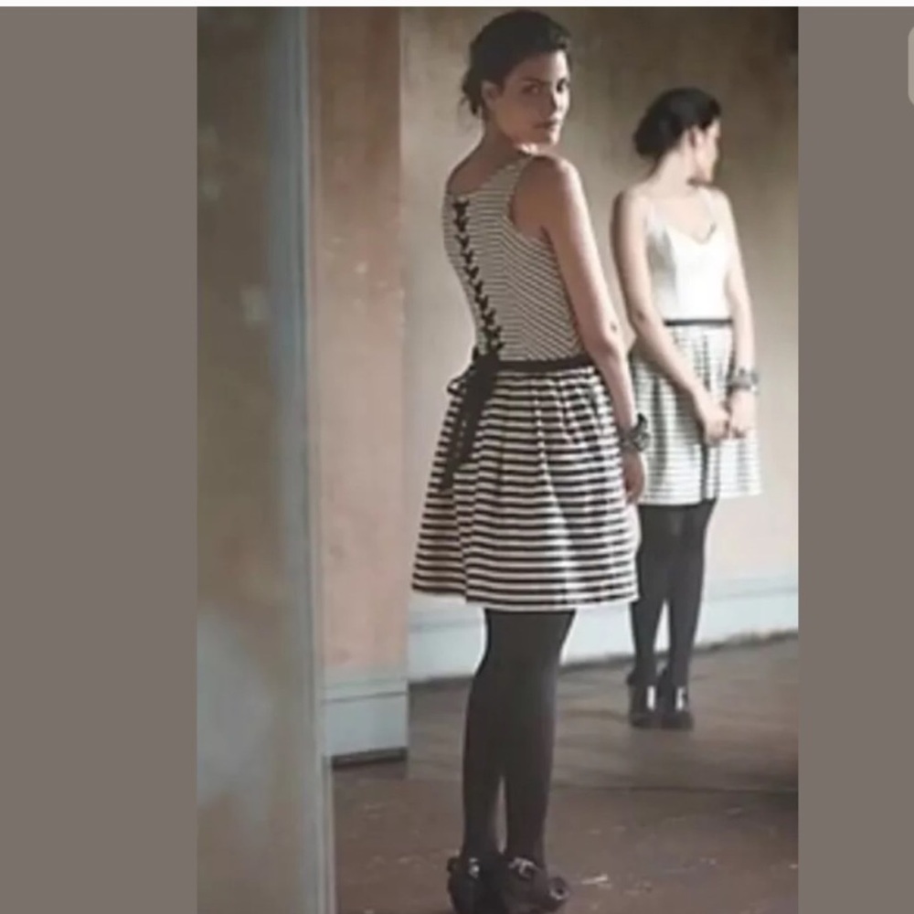 Taylor Swift Anthropologie B&W Striped Corset Dress